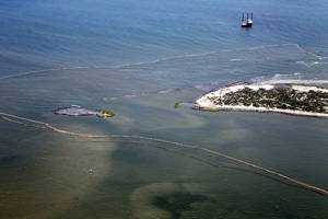 Aerial Oil Spill with Booms
